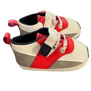 Baby Carter’s White, Red, Navy Blue, And Grey/Gray Sneakers. Size 0–3 Months.